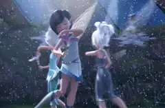 Disney fairies dancing with flowers