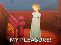 Belle curtsying my pleasure