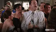 Buddy gets sprayed with champagne