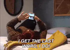 Woman on phone gets last word