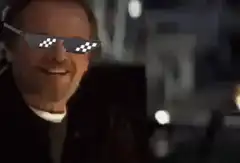 Jack Nicholson nodding with pixel sunglasses