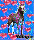 Blingee horse with hearts and sparkles