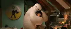 Baymax hugs Hiro