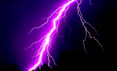 Purple lightning glitch effect