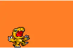 Agumon and Greymon pixel art