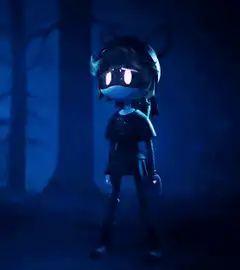 Catgirl in dark forest