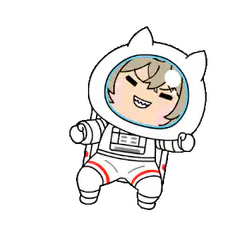 chibi astronaut cat dancing