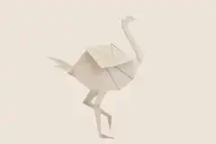 Origami ostrich walking