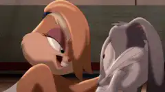 Lola Bunny slaps Bugs Bunny