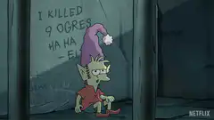 Elf reads graffiti and reacts