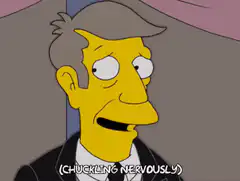 Man chuckling nervously