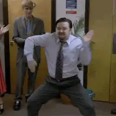 Ron Swanson doing the worm dance