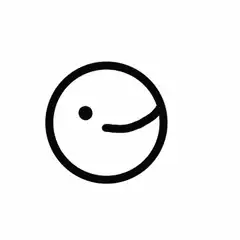 Simple line art face blowing air