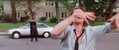Biff Tannen gets shot by Marty McFly