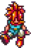 pixel art character with spiky hair