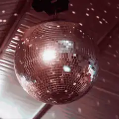Spinning disco ball with flashing lights