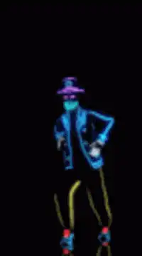 Neon stick figure dancing
