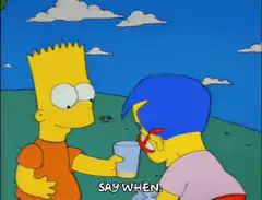 Milhouse pours sugar into Bart's cup