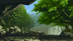 pixel art forest cave