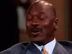 Michael Jordan laughing then serious