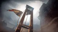 Guillotine with French flag