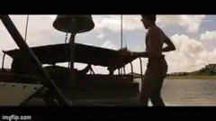 Man sitting on boat