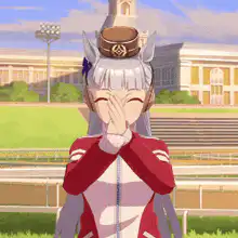 anime horse girl clapping