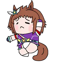 Chibi horse girl with star hair clip