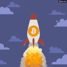 Bitcoin rocket taking off