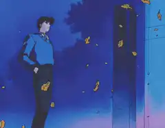 Kaito Kid transforms into a giant leaf