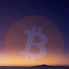 Bitcoin Logo Sunset