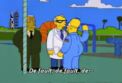 Homer Simpson gets hit by a ball