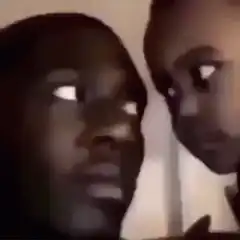 Man and child with glowing eyes