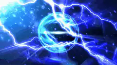 Blue energy orb with lightning