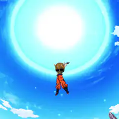 Goku charging Kamehameha