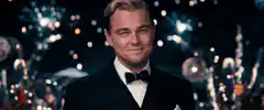 Leonardo DiCaprio Cheers with Champagne