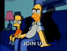 Homer and Bart Simpson sitting on couch