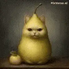 Cat pear angel ascends to heaven