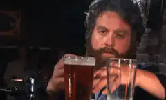 Zach Galifianakis beer stare