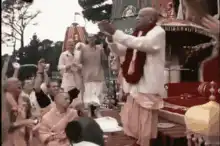 ISKCON devotees dancing and chanting
