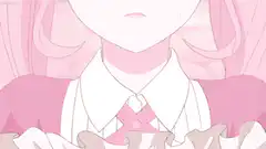 anime girl peeking over blanket