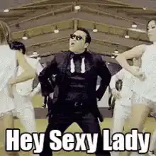 Psy dancing with backup dancers