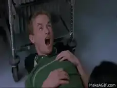 Man screams as woman smashes through window