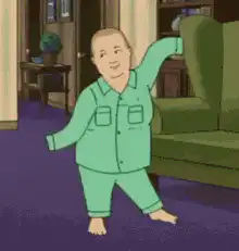 Bobby Hill dancing in pajamas