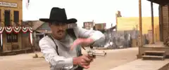 cowboy aiming revolver
