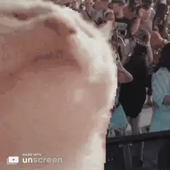 Giant face covers crowd at concert