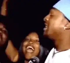 A$AP Rocky smiling in crowd
