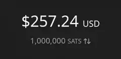 1,000,000 sats conversion