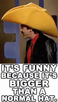 man in giant yellow hat