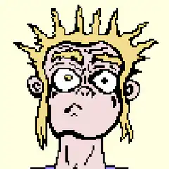 pixel art blonde guy wide eyes